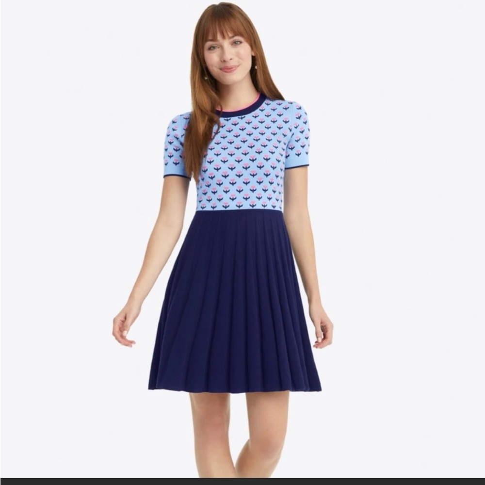 Draper James sweater dress in jacquard tulip- light blue women’s plus size 3x
